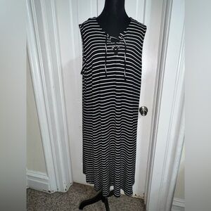 Croft & Barrow Black and White Striped 1X dress summer tank dress plus size